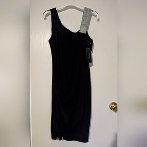 NWT Frank Lyman Black Dress with Silver Detail